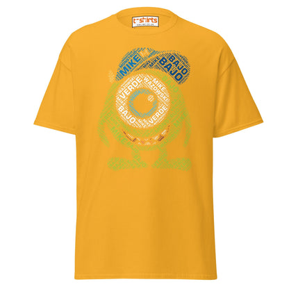 Mike Wazowski Word Art T-Shirt - Gold - T-Shirts Online
