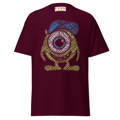 Mike Wazowski Word Art T-Shirt - Maroon - T-Shirts Online