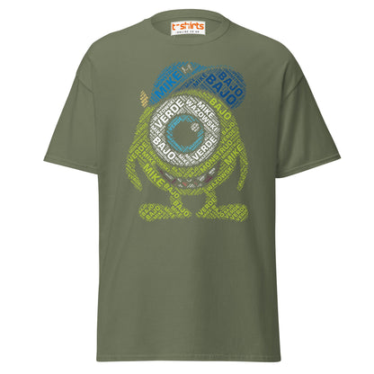 Mike Wazowski Word Art T-Shirt - Military Green - T-Shirts Online