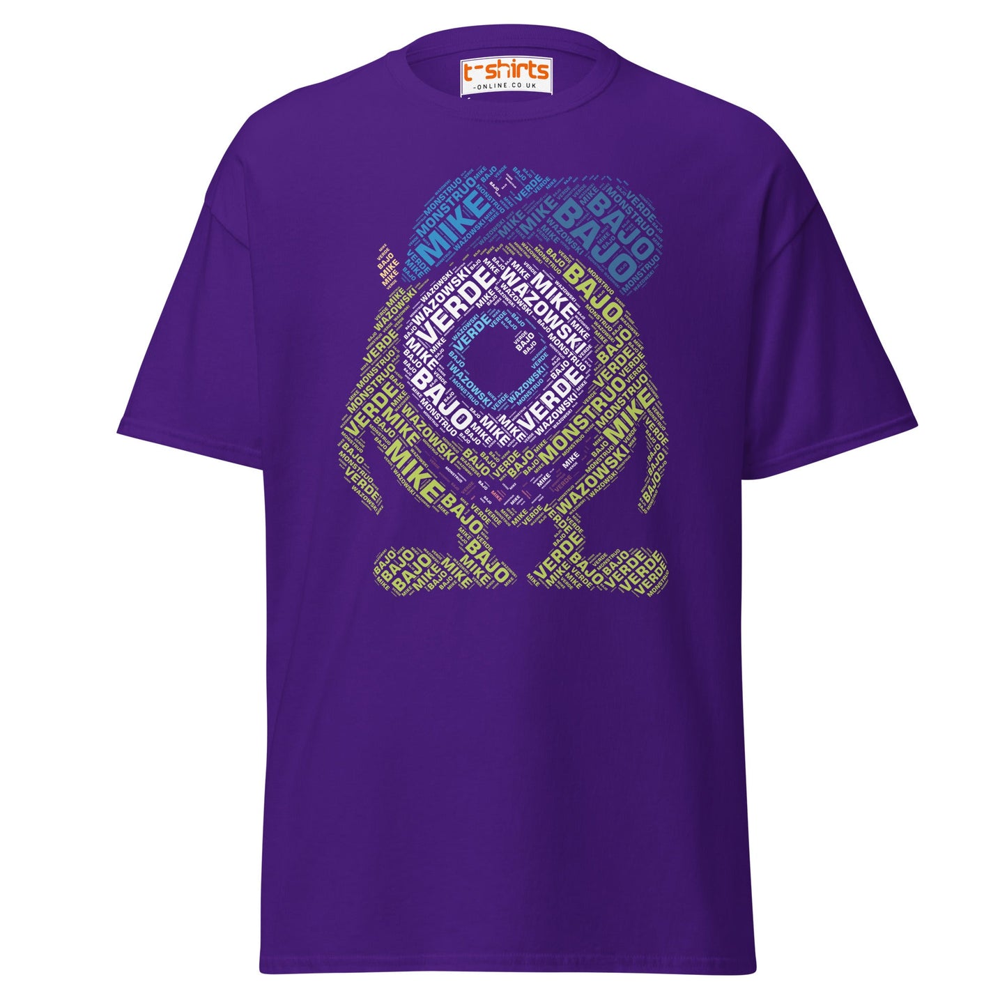 Mike Wazowski Word Art T-Shirt - Purple - T-Shirts Online