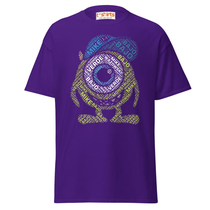 Mike Wazowski Word Art T-Shirt - Purple - T-Shirts Online