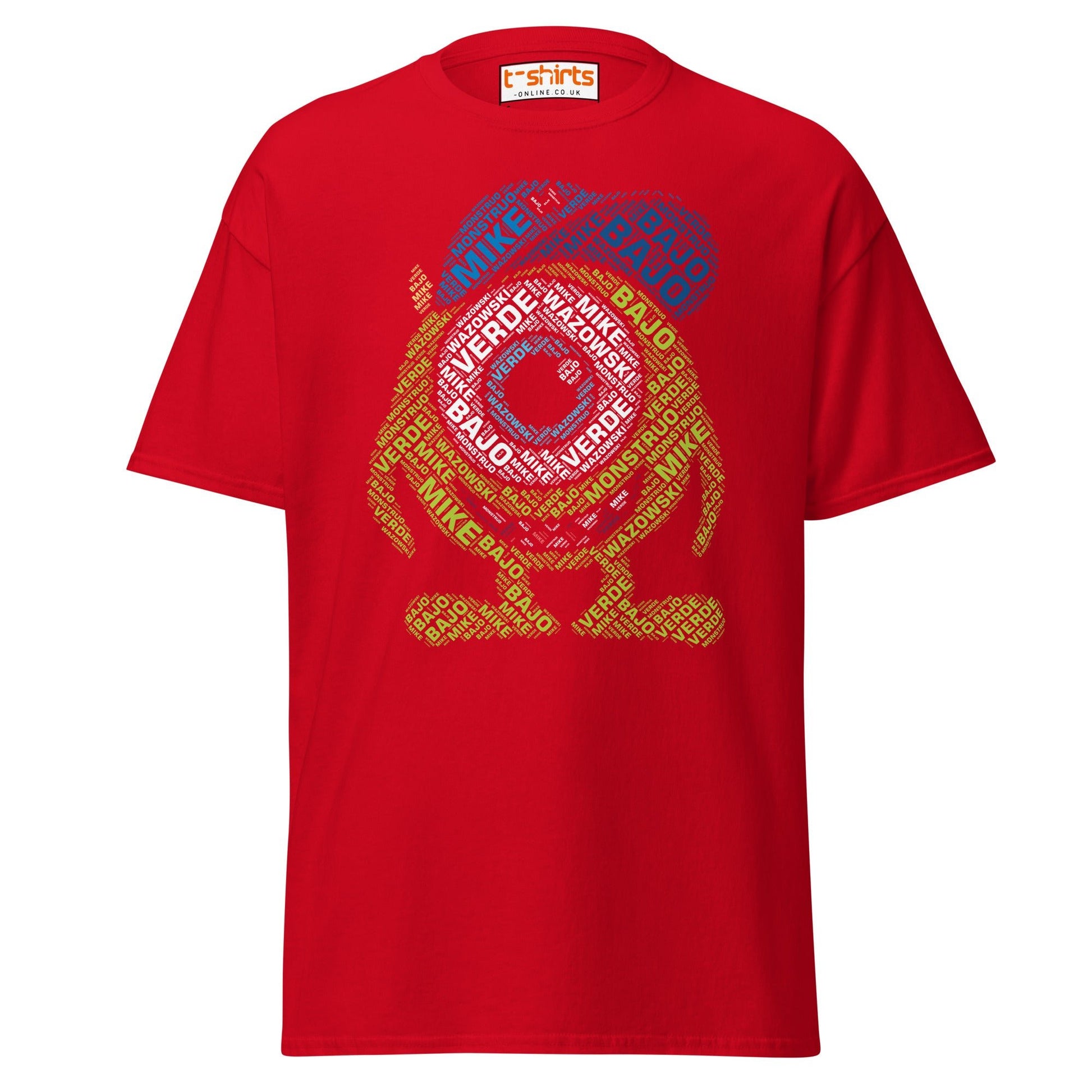 Mike Wazowski Word Art T-Shirt - Red - T-Shirts Online