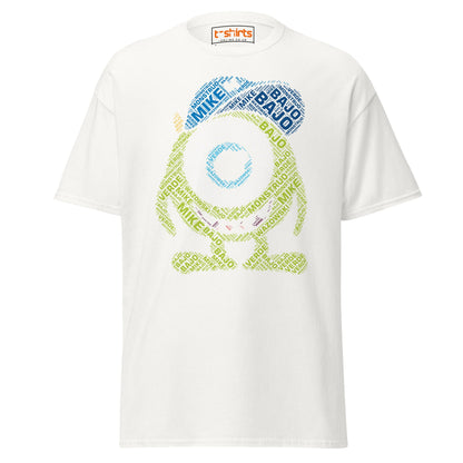 Mike Wazowski Word Art T-Shirt - White - T-Shirts Online