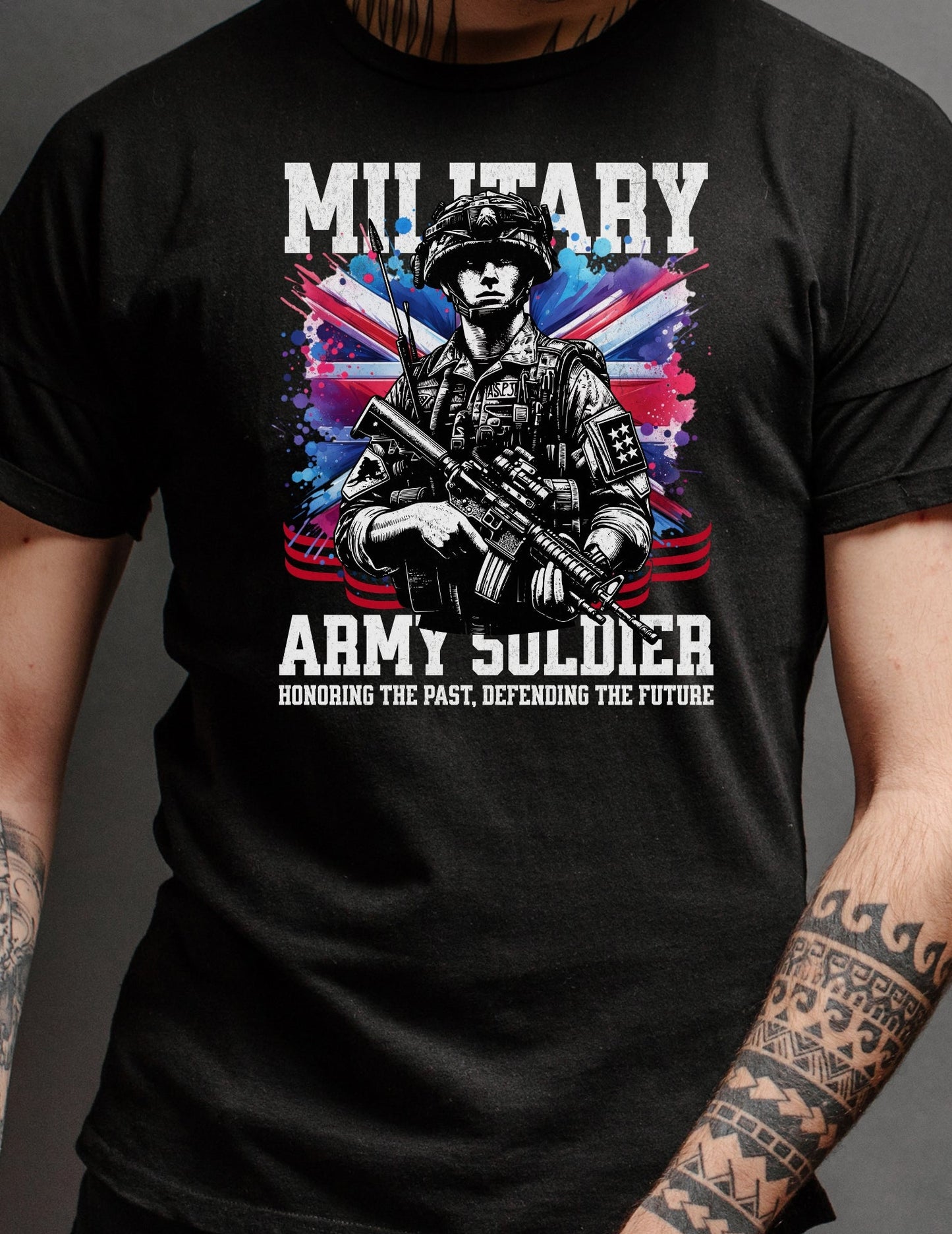 Military Army Soldier T-Shirt | Armed Forces Tee - Black - T-Shirts Online