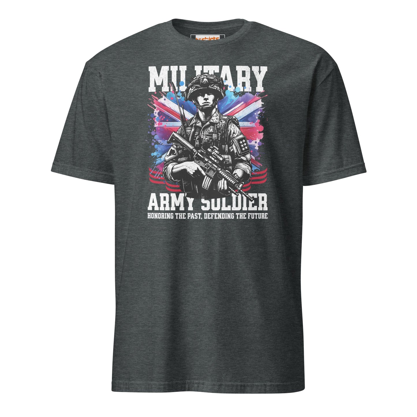 Military Army Soldier T-Shirt | Armed Forces Tee - Dark Heather - T-Shirts Online