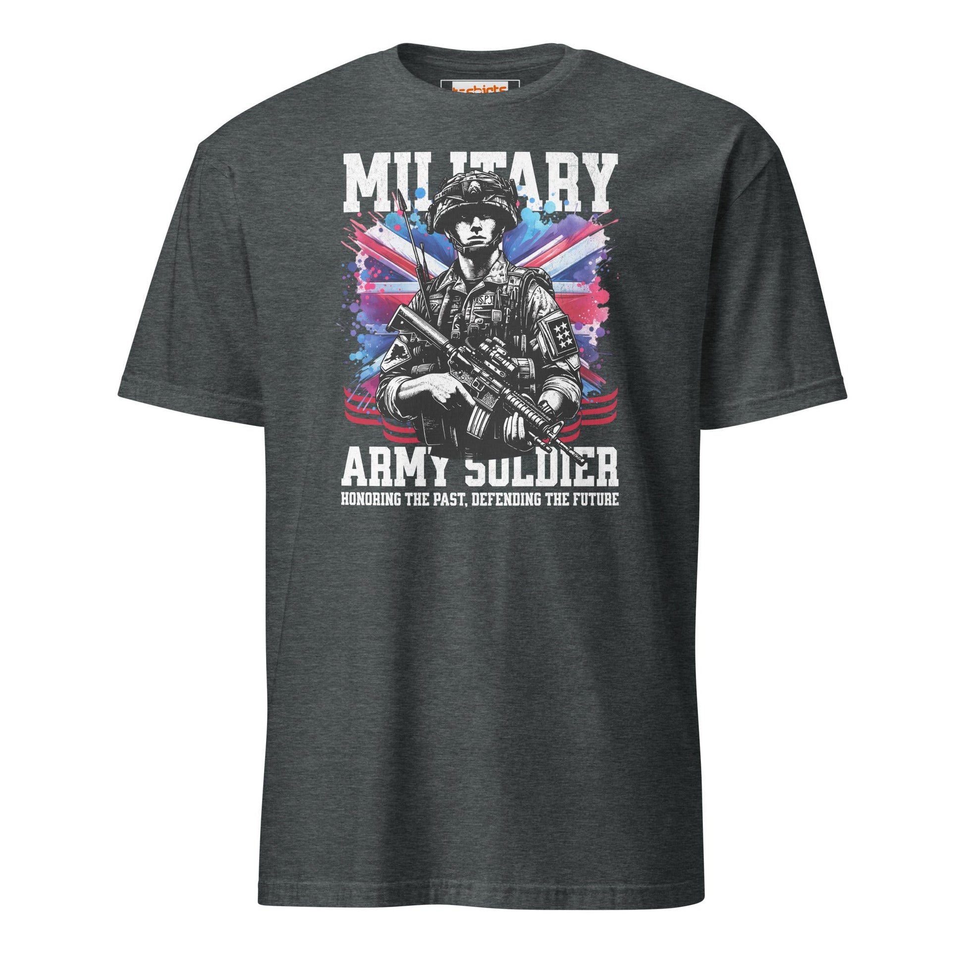 Military Army Soldier T-Shirt | Armed Forces Tee - Dark Heather - T-Shirts Online