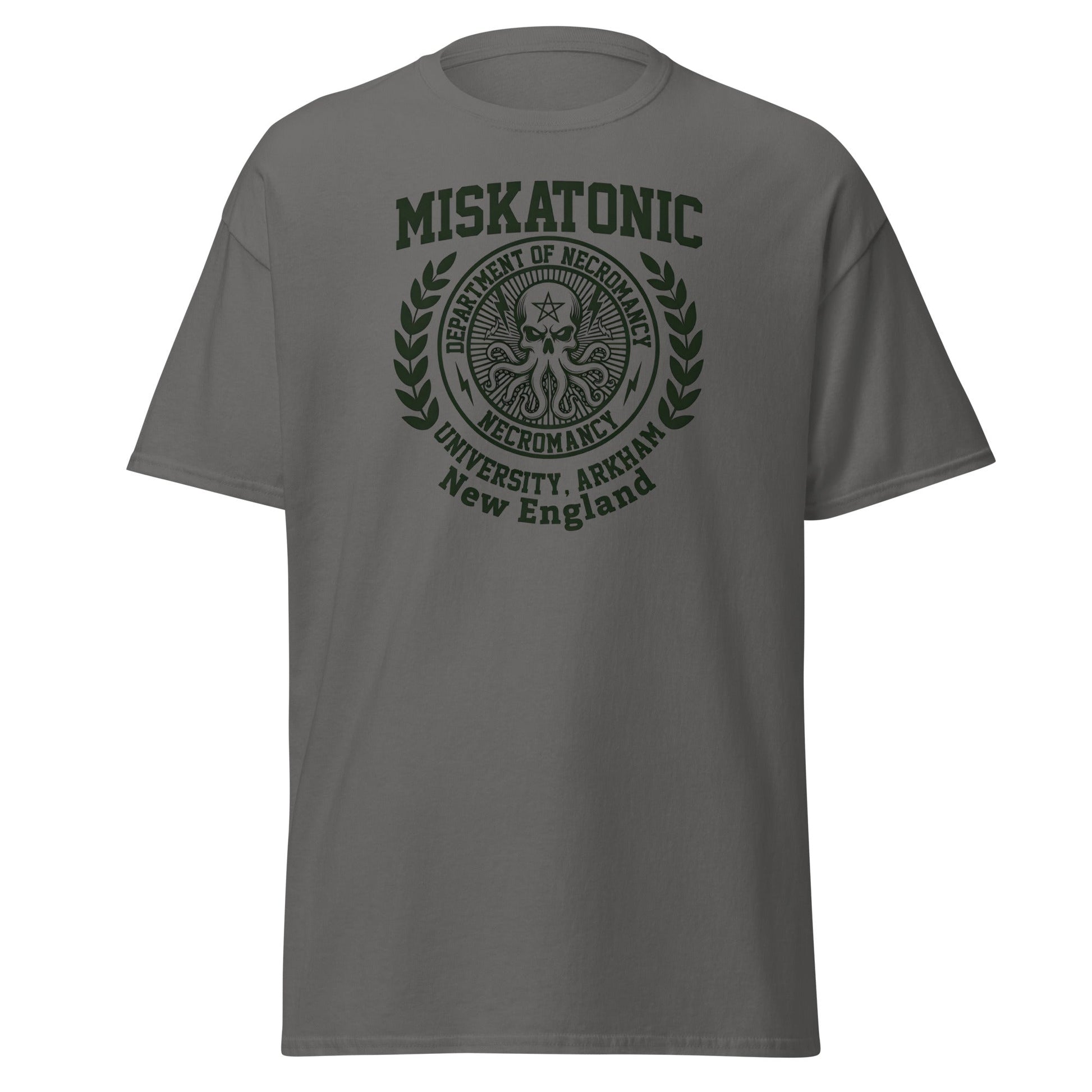 Miskatonic University Necromancy T-Shirt | Arkham Horror Apparel - Charcoal - T-Shirts Online