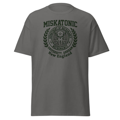 Miskatonic University Necromancy T-Shirt | Arkham Horror Apparel - Charcoal - T-Shirts Online