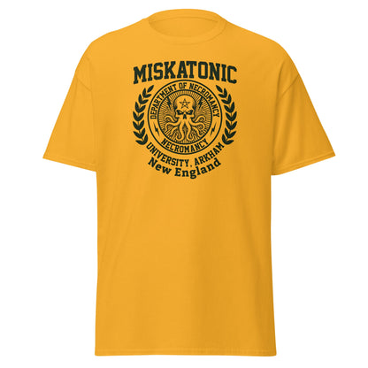 Miskatonic University Necromancy T-Shirt | Arkham Horror Apparel - Gold - T-Shirts Online
