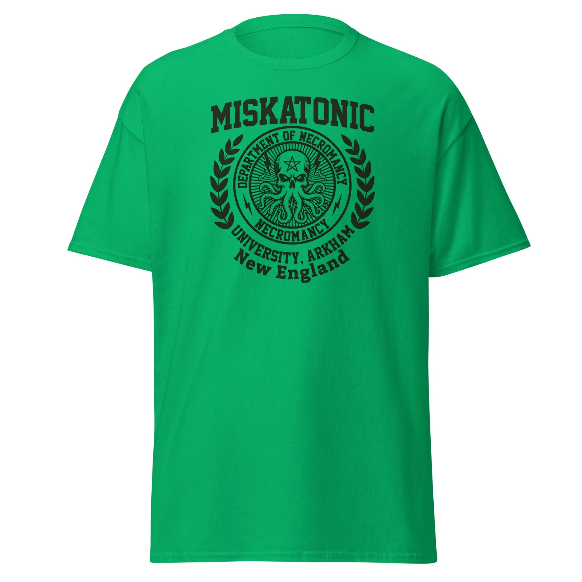 Miskatonic University Necromancy T-Shirt | Arkham Horror Apparel - Irish Green - T-Shirts Online