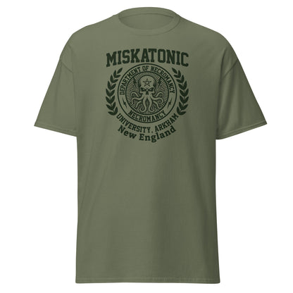 Miskatonic University Necromancy T-Shirt | Arkham Horror Apparel - Military Green - T-Shirts Online