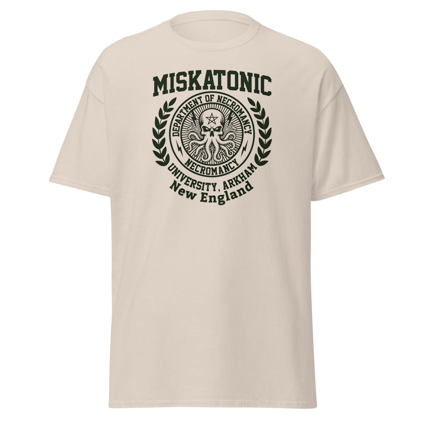 Miskatonic University Necromancy T-Shirt | Arkham Horror Apparel - Natural - T-Shirts Online