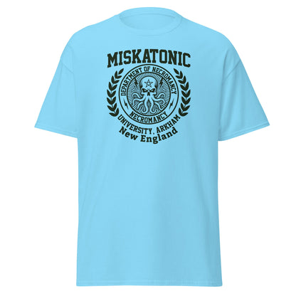 Miskatonic University Necromancy T-Shirt | Arkham Horror Apparel - Sky - T-Shirts Online