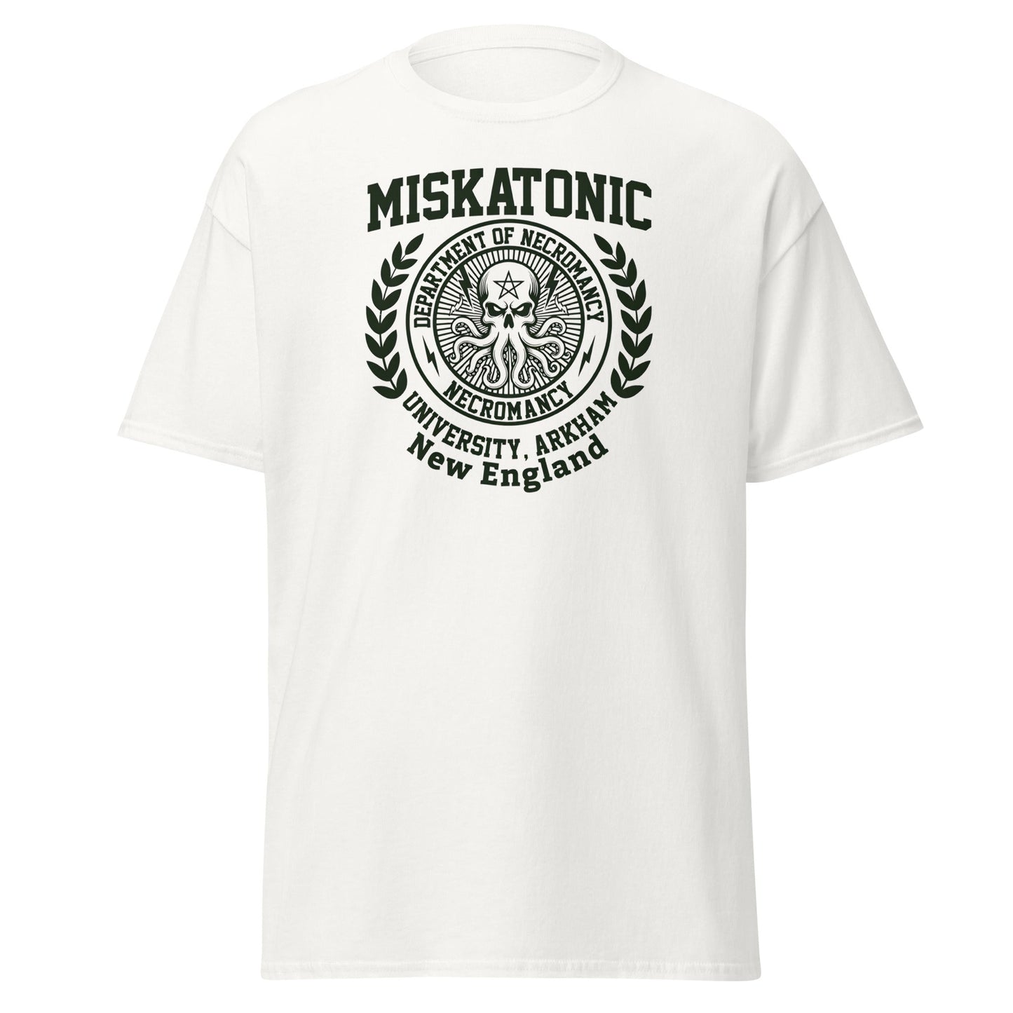 Miskatonic University Necromancy T-Shirt | Arkham Horror Apparel - White - T-Shirts Online