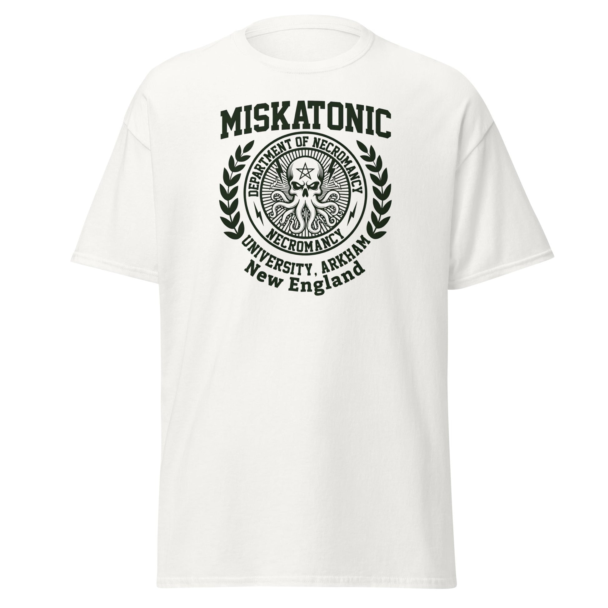 Miskatonic University Necromancy T-Shirt | Arkham Horror Apparel - White - T-Shirts Online