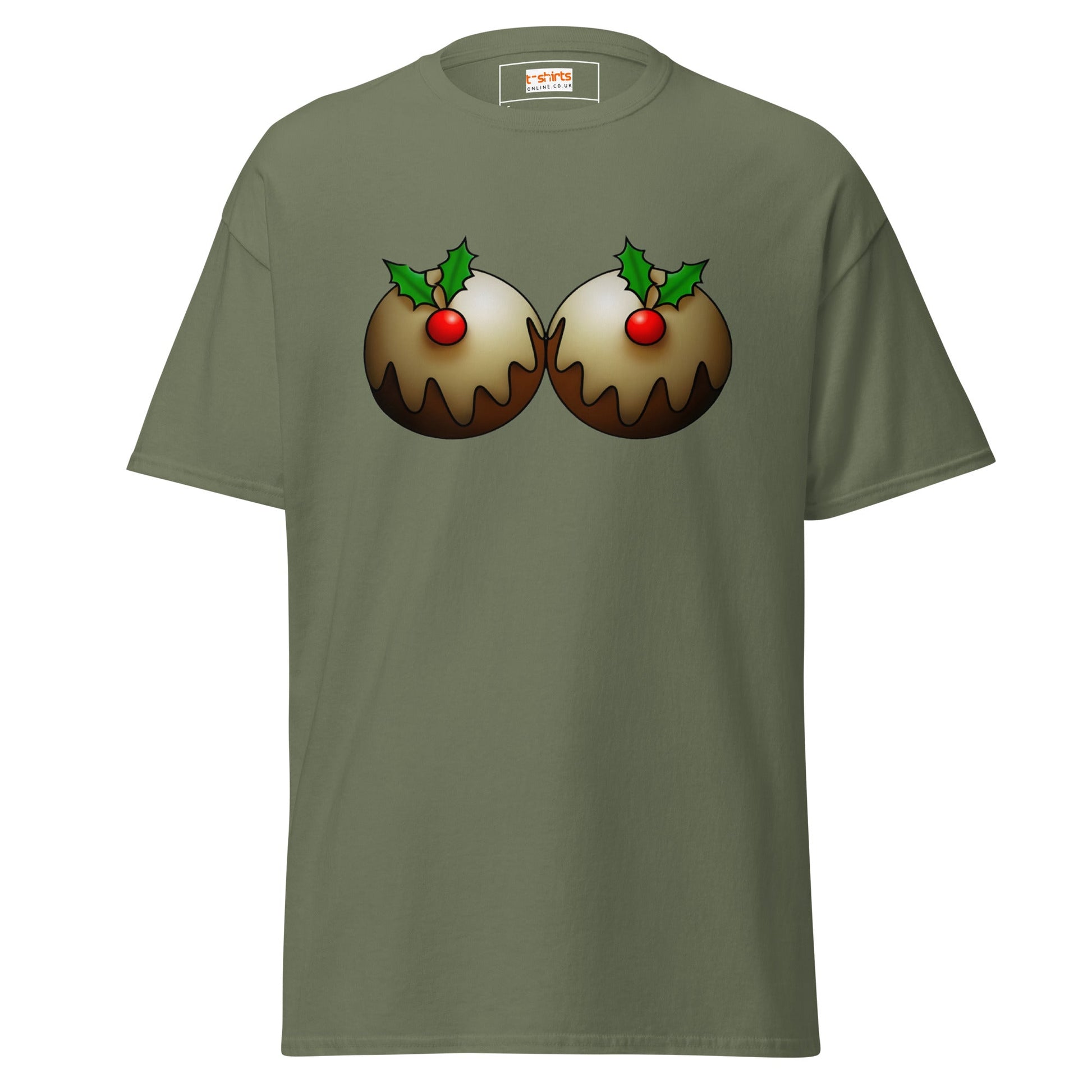 Mistletoe | Naughty Christmas T-Shirt - Military Green - T-Shirts Online