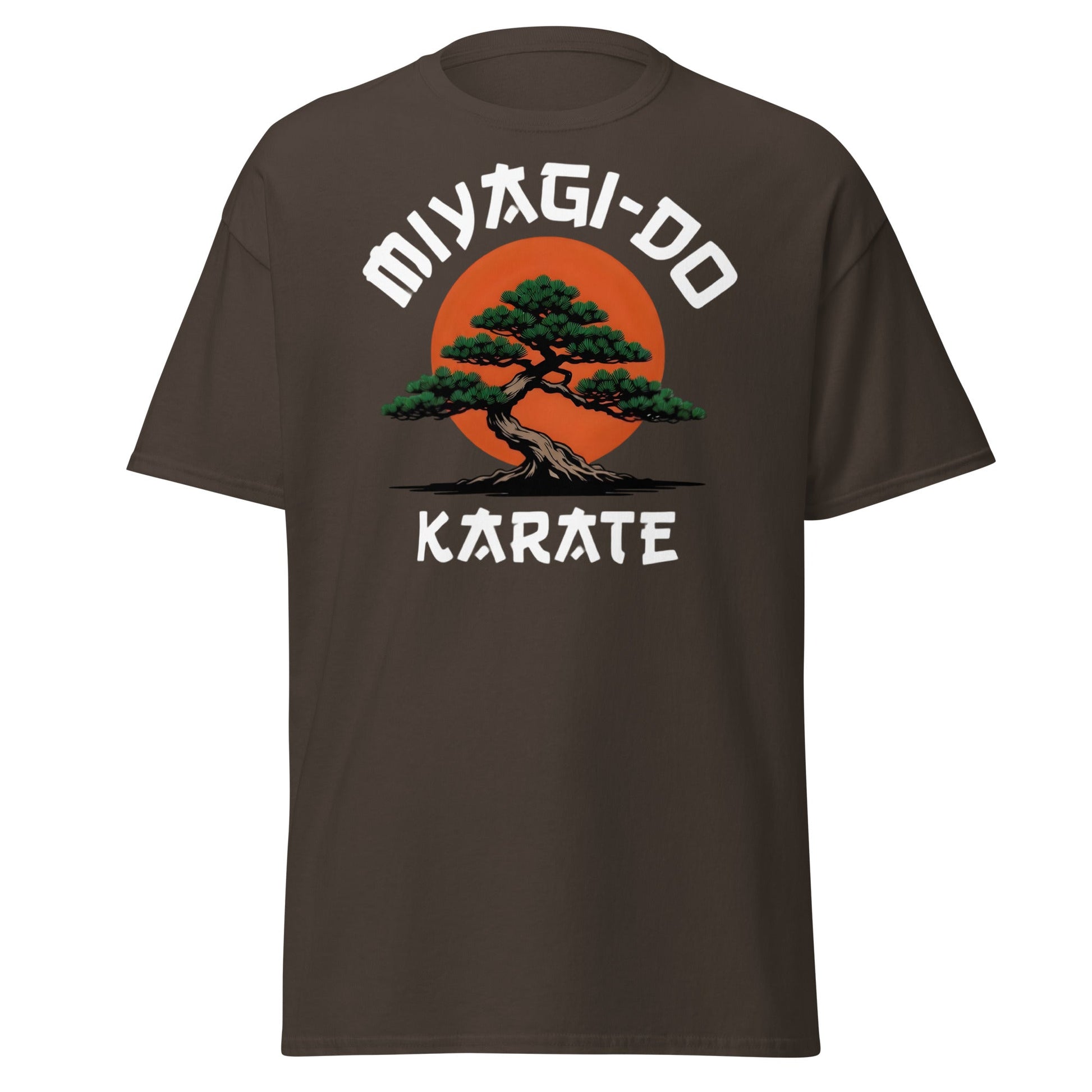 Miyagi - Do Karate Bonsai T-Shirt - Retro Martial Arts Tee - Dark Chocolate - T-Shirts Online