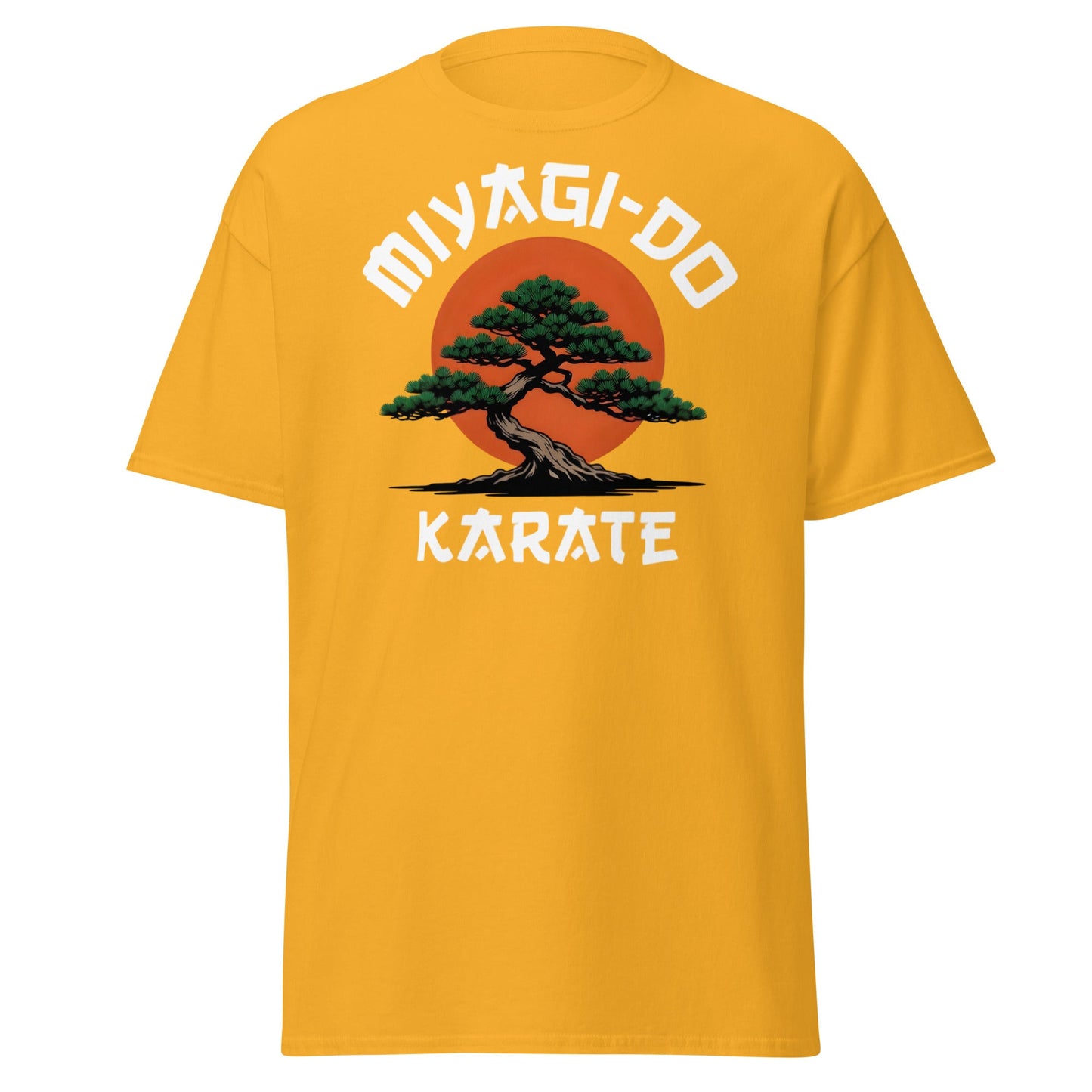 Miyagi - Do Karate Bonsai T-Shirt - Retro Martial Arts Tee - Gold - T-Shirts Online