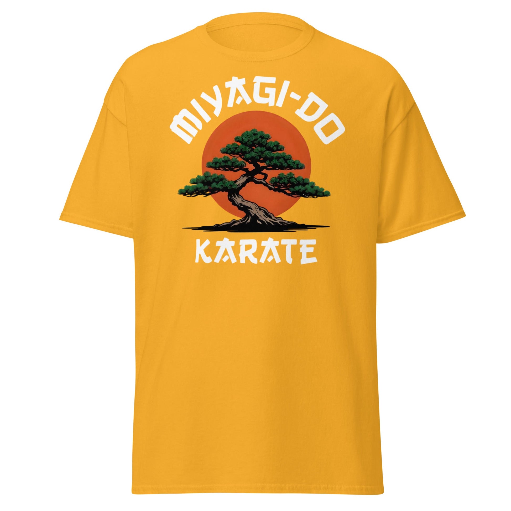 Miyagi - Do Karate Bonsai T-Shirt - Retro Martial Arts Tee - Gold - T-Shirts Online