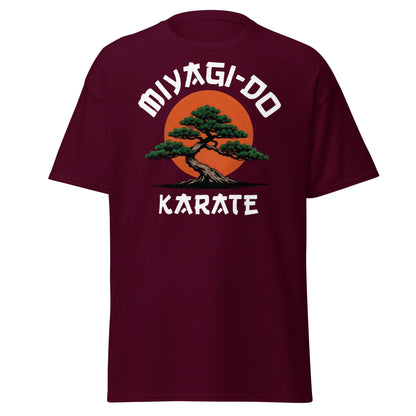 Miyagi - Do Karate Bonsai T-Shirt - Retro Martial Arts Tee - Maroon - T-Shirts Online