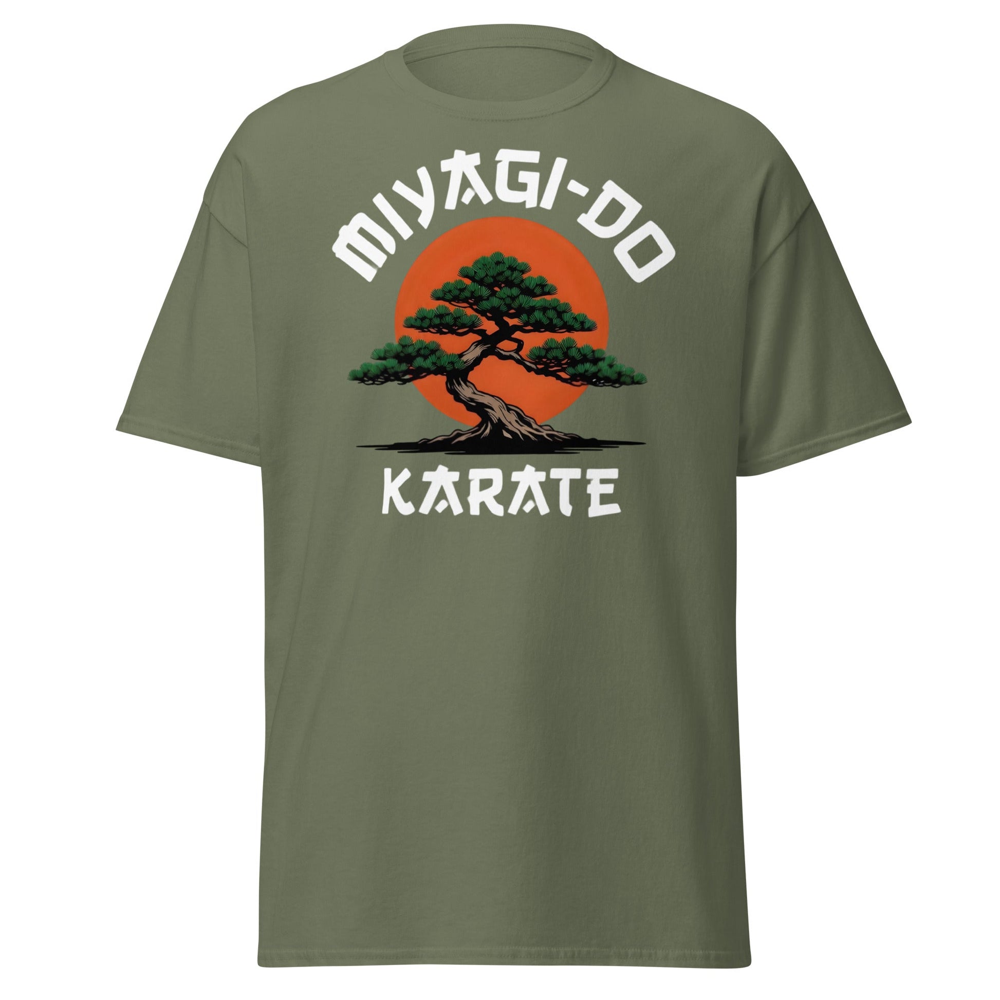 Miyagi - Do Karate Bonsai T-Shirt - Retro Martial Arts Tee - Military Green - T-Shirts Online