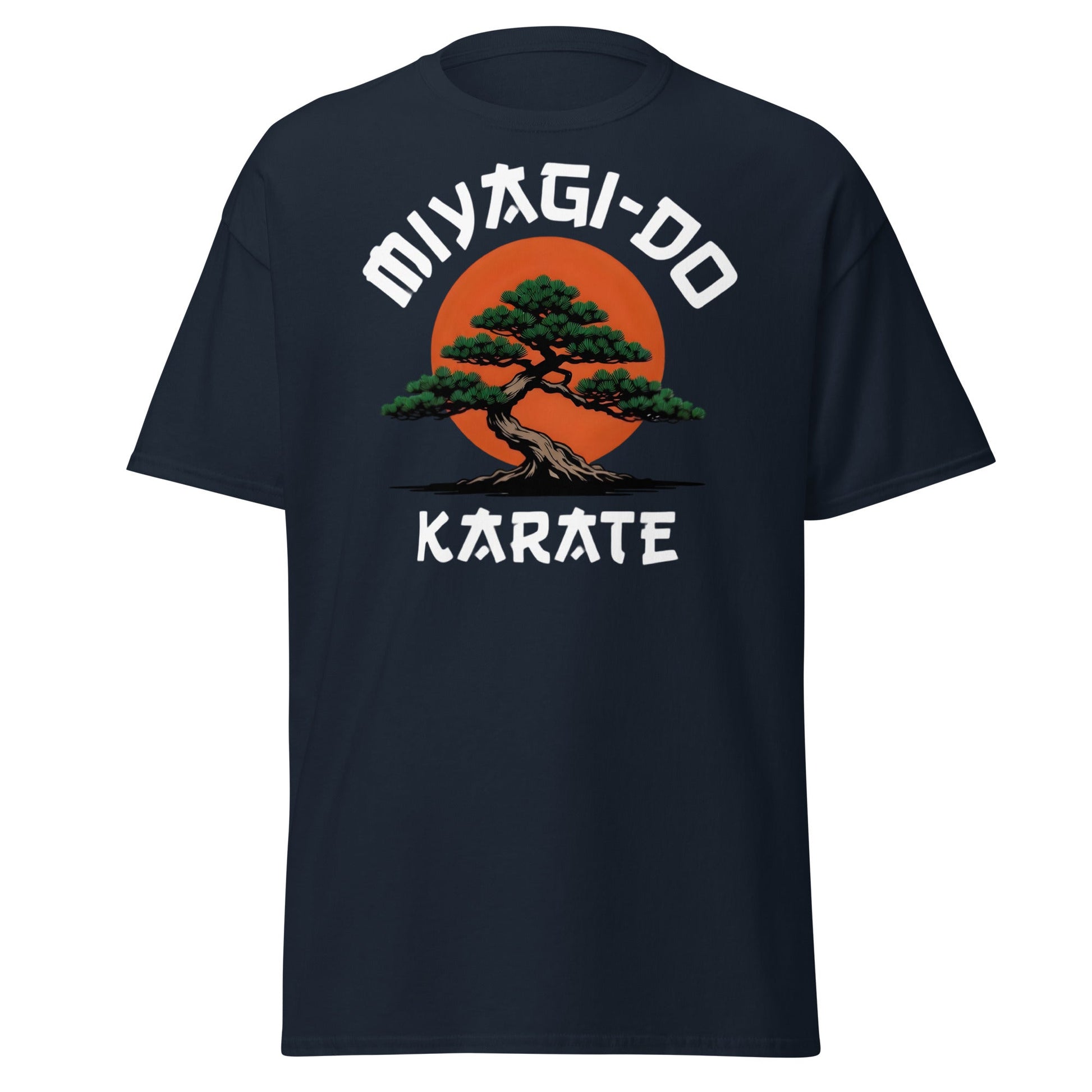 Miyagi - Do Karate Bonsai T-Shirt - Retro Martial Arts Tee - Navy - T-Shirts Online