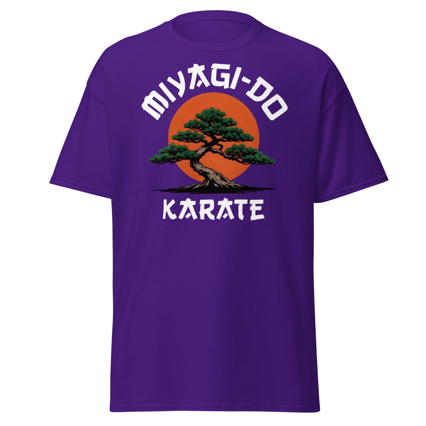 Miyagi - Do Karate Bonsai T-Shirt - Retro Martial Arts Tee - Purple - T-Shirts Online