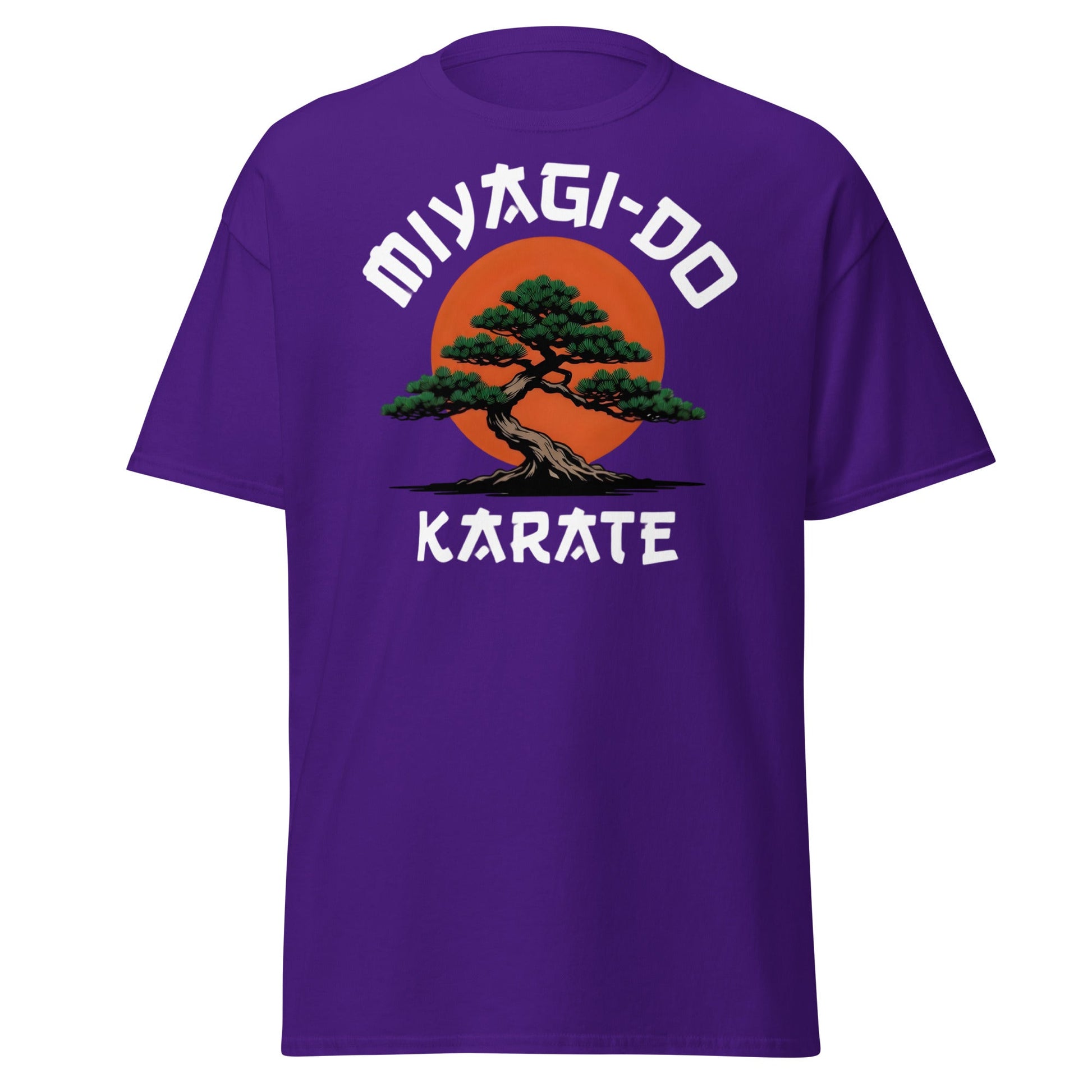 Miyagi - Do Karate Bonsai T-Shirt - Retro Martial Arts Tee - Purple - T-Shirts Online