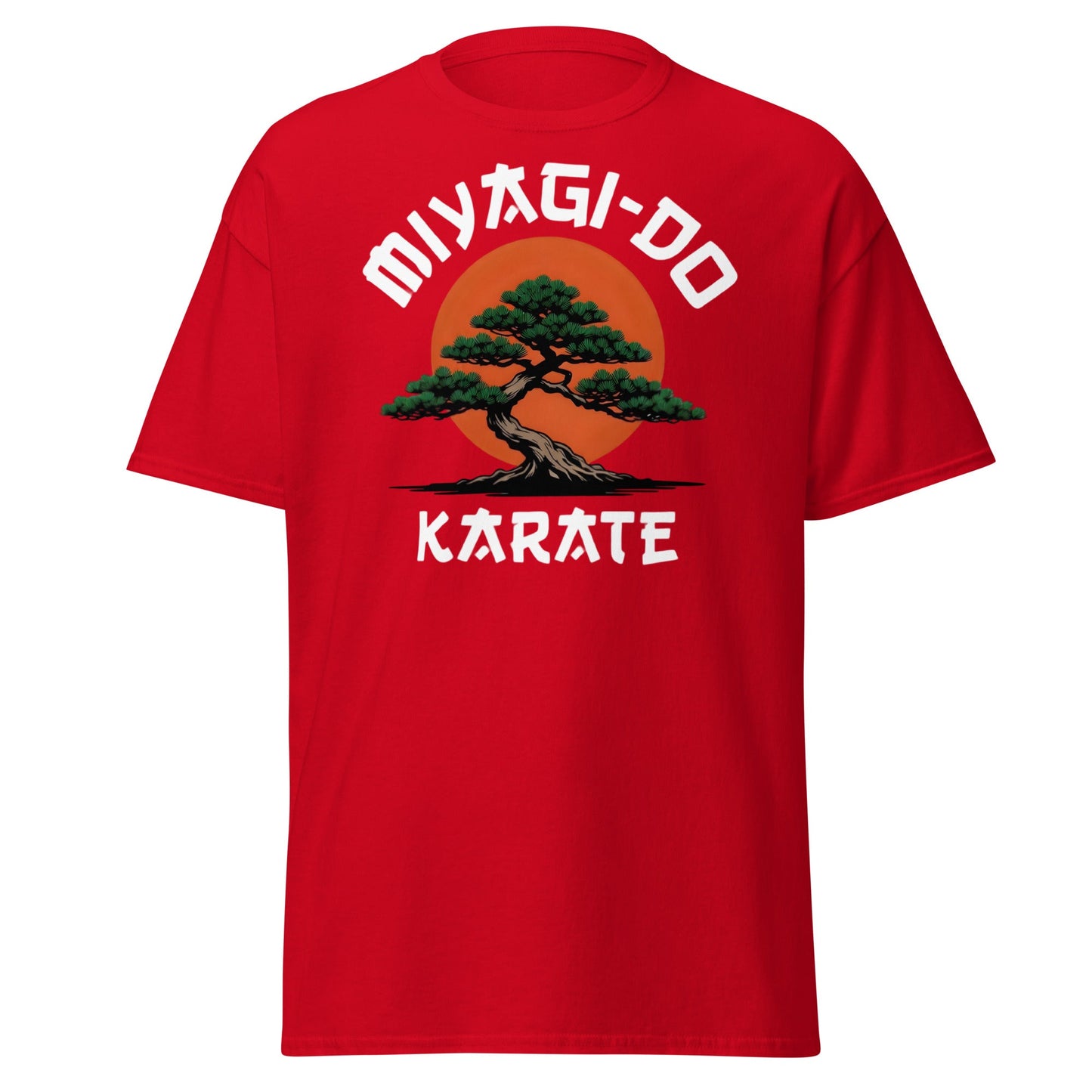 Miyagi - Do Karate Bonsai T-Shirt - Retro Martial Arts Tee - Red - T-Shirts Online