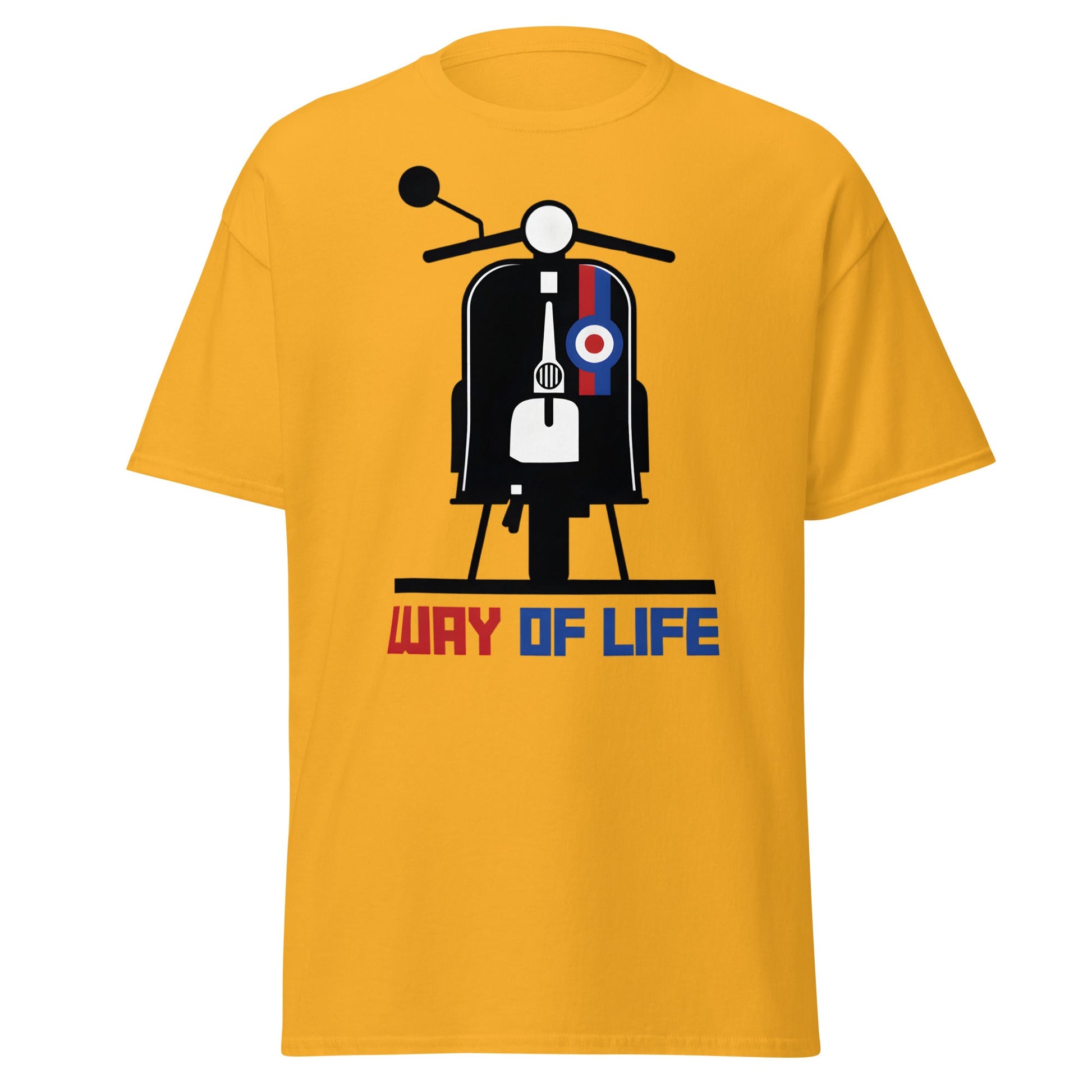 Mod Way of Life Scooter T-Shirt - Retro British Style Tee - Gold - T-Shirts Online