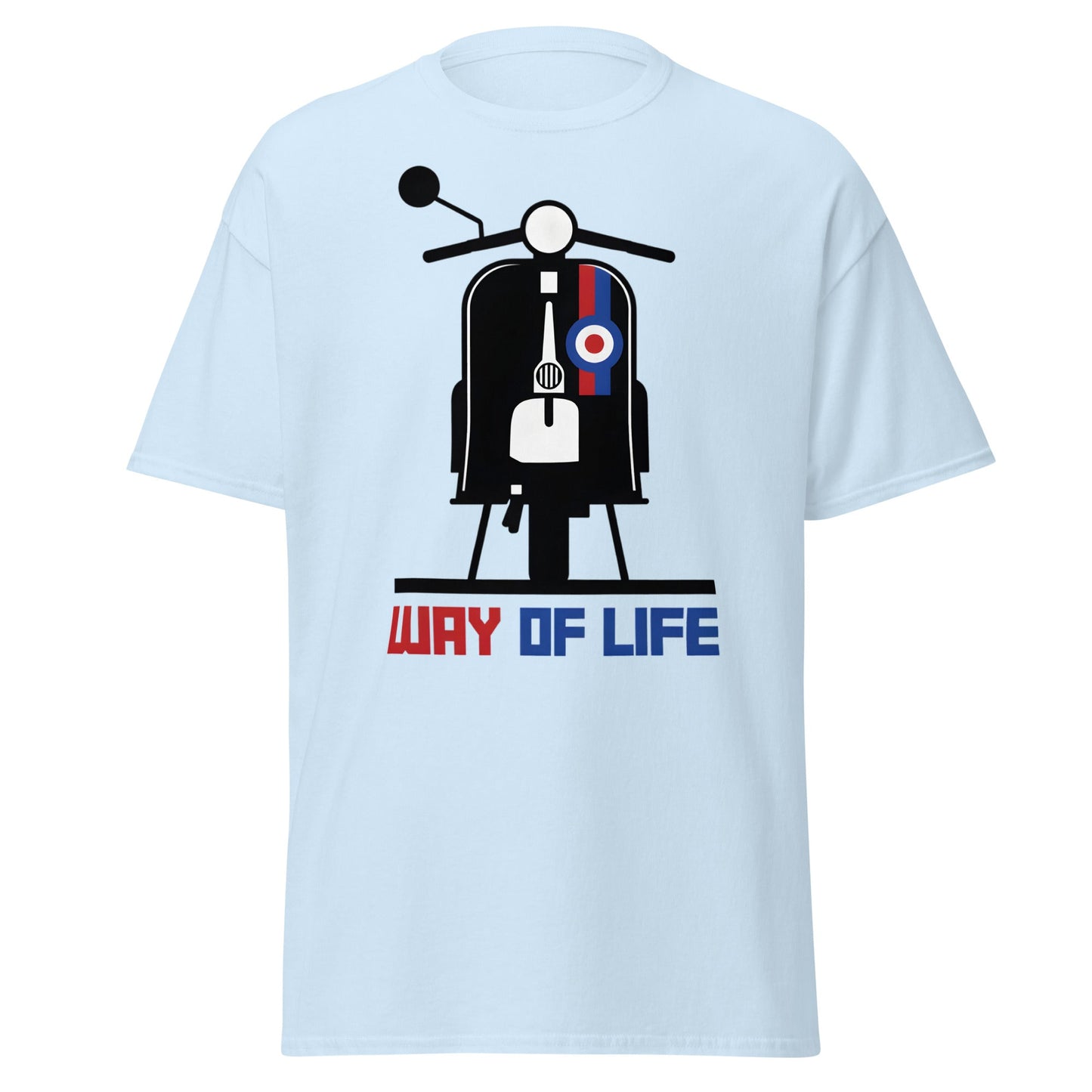 Mod Way of Life Scooter T-Shirt - Retro British Style Tee - Light Blue - T-Shirts Online