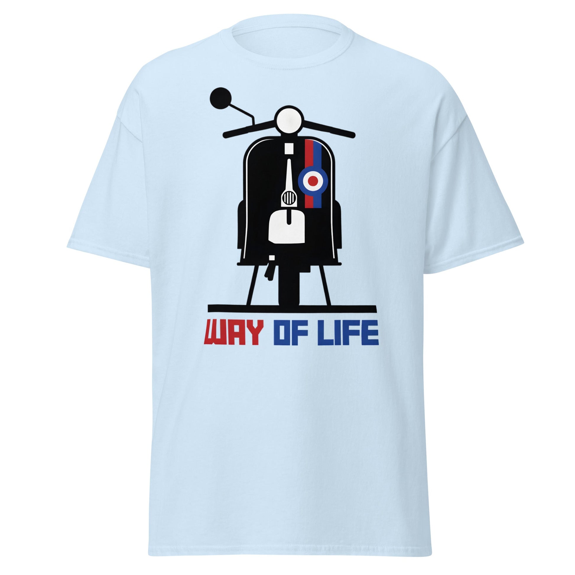 Mod Way of Life Scooter T-Shirt - Retro British Style Tee - Light Blue - T-Shirts Online