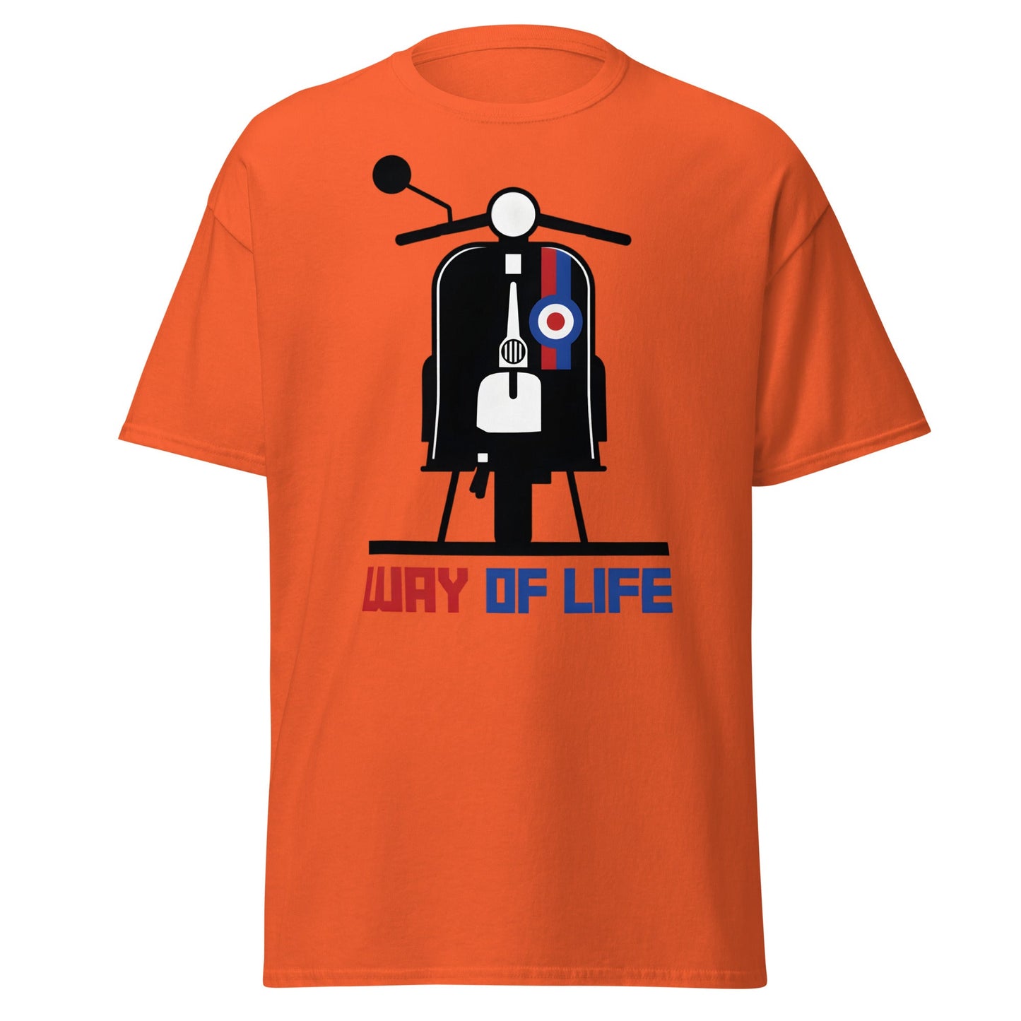 Mod Way of Life Scooter T-Shirt - Retro British Style Tee - Orange - T-Shirts Online