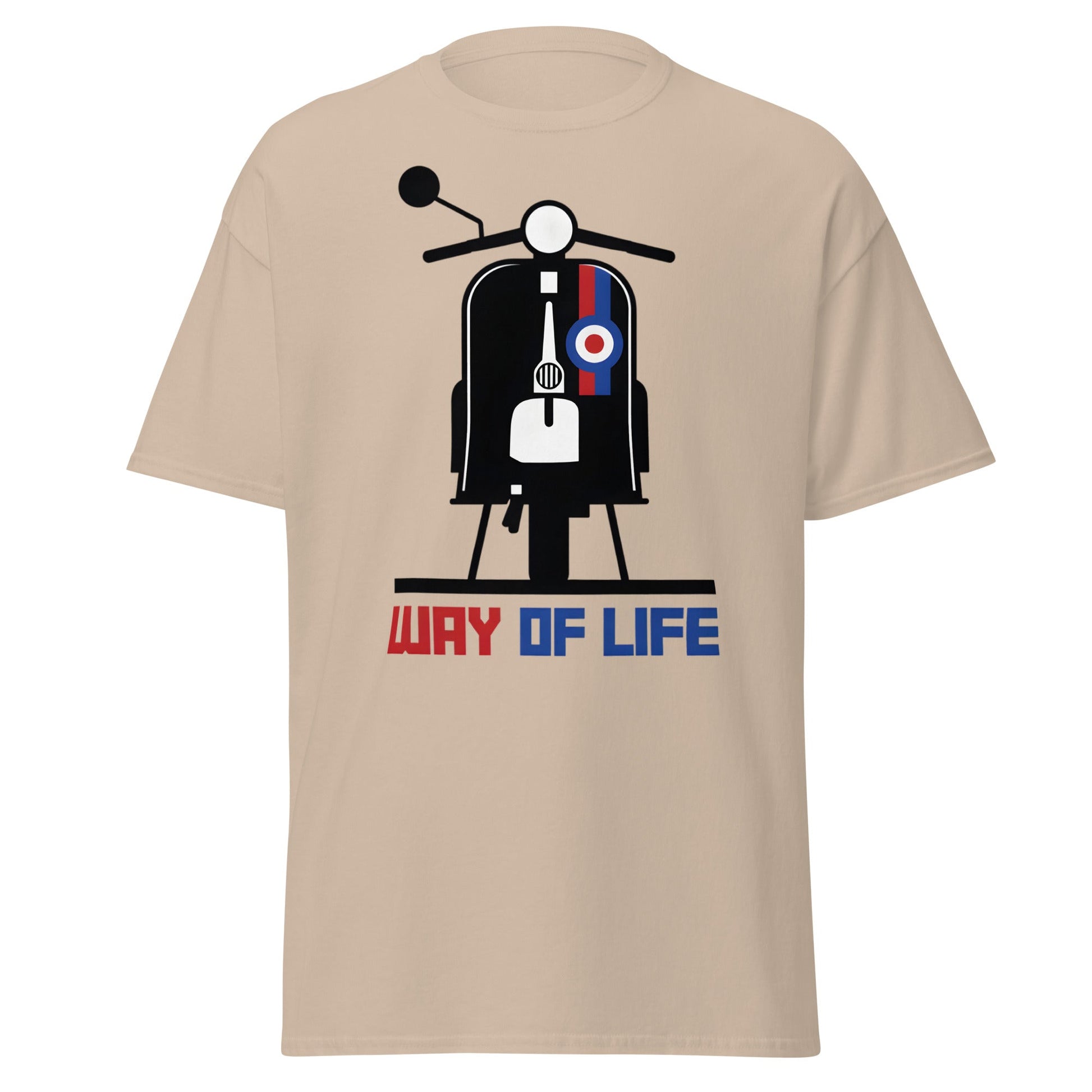 Mod Way of Life Scooter T-Shirt - Retro British Style Tee - Sand - T-Shirts Online
