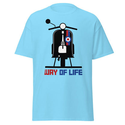 Mod Way of Life Scooter T-Shirt - Retro British Style Tee - Sky - T-Shirts Online