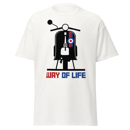 Mod Way of Life Scooter T-Shirt - Retro British Style Tee - White - T-Shirts Online