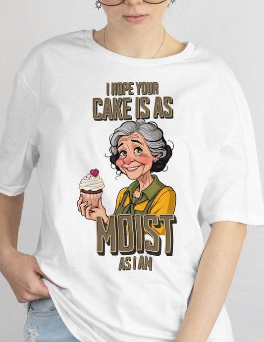 Moist Cake T-Shirt | 18+ Graphic Bold Tee - Black - T-Shirts Online
