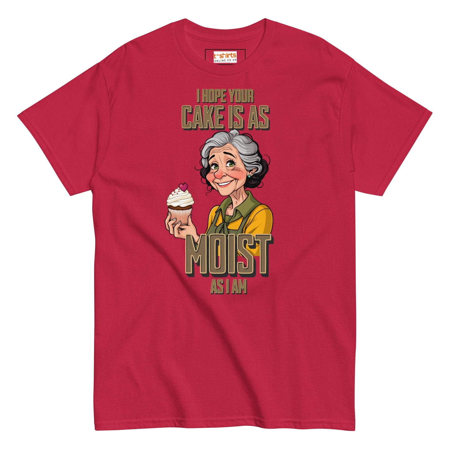 Moist Cake T-Shirt | 18+ Graphic Bold Tee - Cardinal - T-Shirts Online