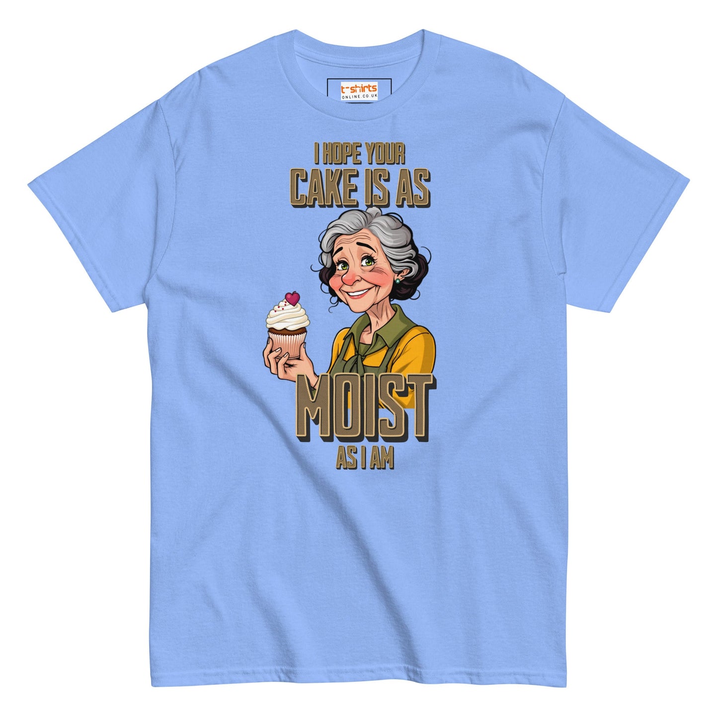 Moist Cake T-Shirt | 18+ Graphic Bold Tee - Carolina Blue - T-Shirts Online