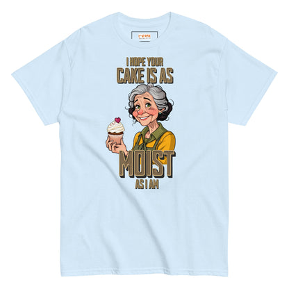 Moist Cake T-Shirt | 18+ Graphic Bold Tee - Light Blue - T-Shirts Online