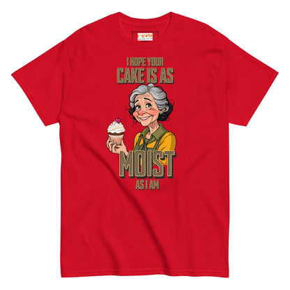 Moist Cake T-Shirt | 18+ Graphic Bold Tee - Red - T-Shirts Online