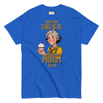 Moist Cake T-Shirt | 18+ Graphic Bold Tee - Royal - T-Shirts Online