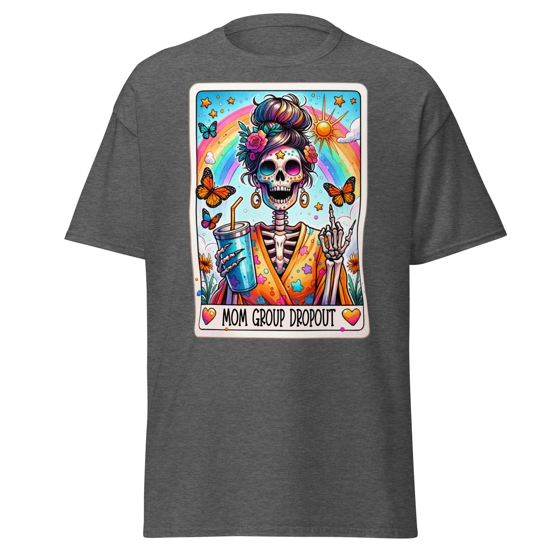'Mom Dropout Group' Tarot | Tarot Card T-Shirt - Dark Heather - T-Shirts Online