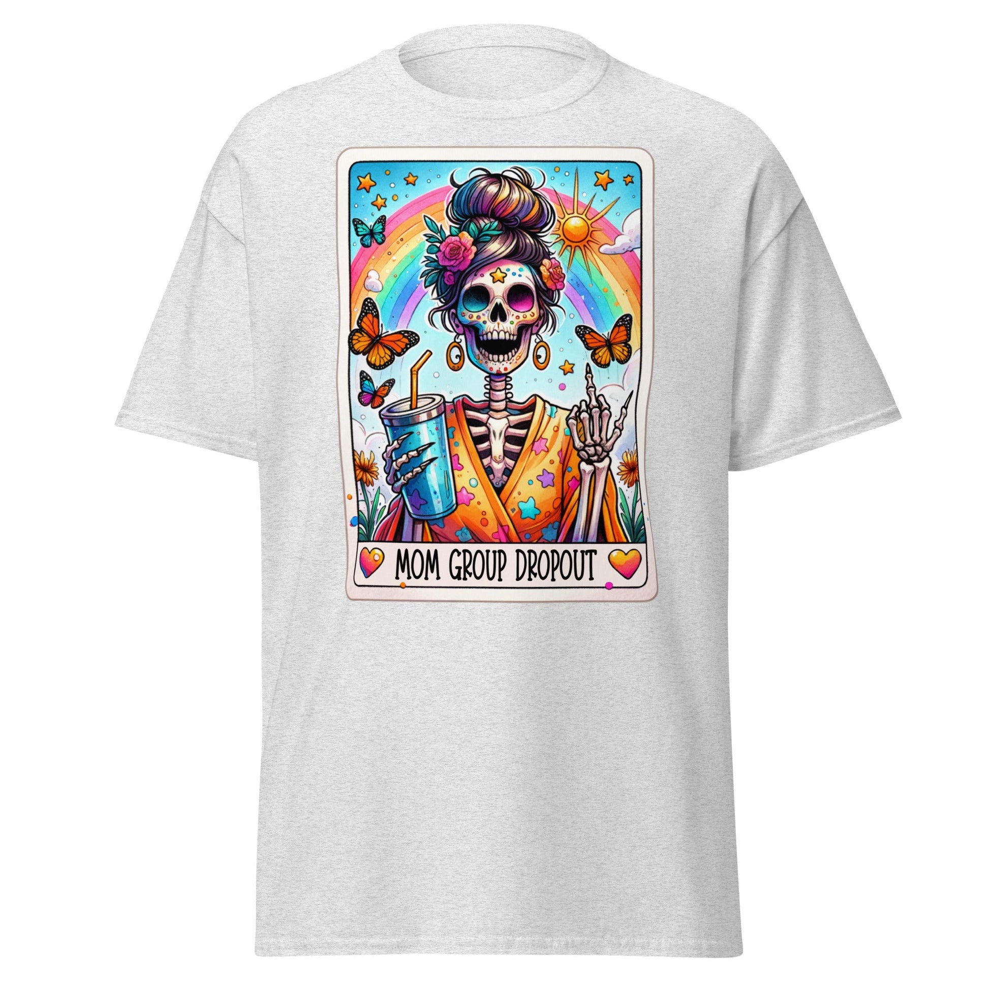 'Mom Dropout Group' Tarot | Tarot Card T-Shirt - Ash - T-Shirts Online