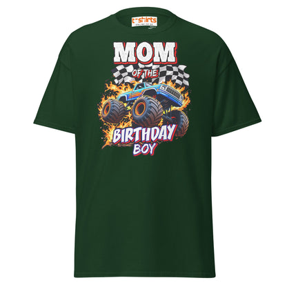 Mom of the Birthday Boy T-Shirt | Monster Truck Design - Forest Green - T-Shirts Online