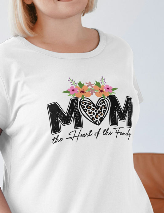 Mom the Heart | Mother's Day T-Shirt - Cardinal - T-Shirts Online