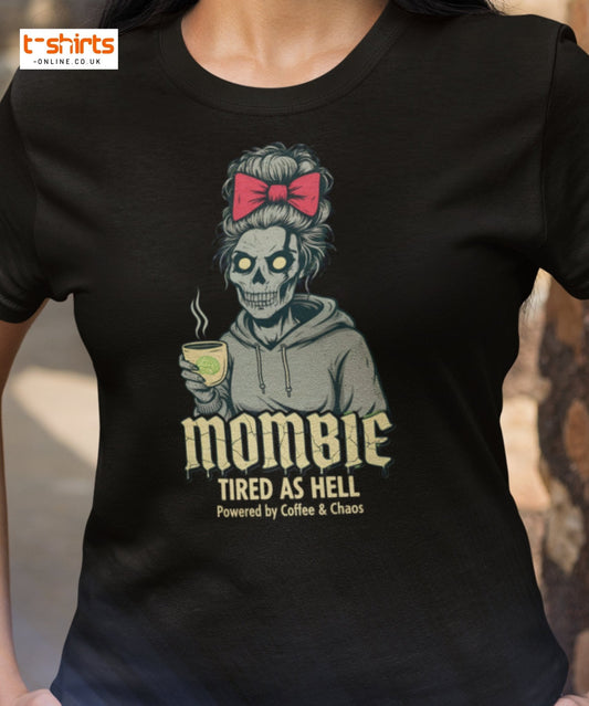 Mombie T-Shirt – Funny Coffee & Chaos Mom Tee - Black - T-Shirts Online