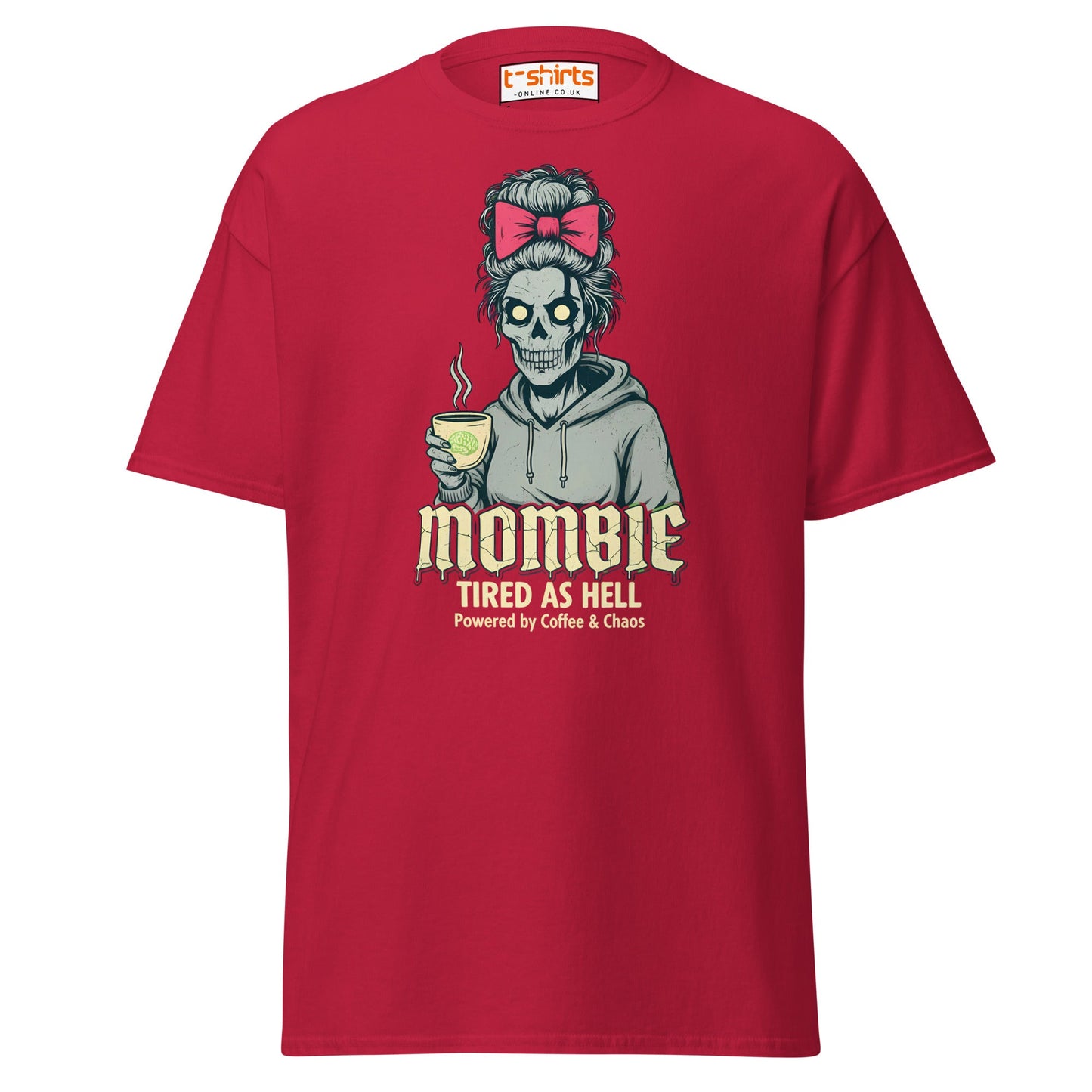 Mombie T-Shirt – Funny Coffee & Chaos Mom Tee - Cardinal - T-Shirts Online