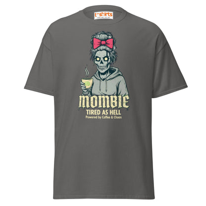 Mombie T-Shirt – Funny Coffee & Chaos Mom Tee - Charcoal - T-Shirts Online