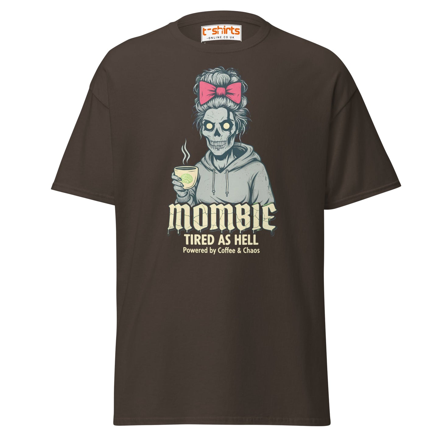 Mombie T-Shirt – Funny Coffee & Chaos Mom Tee - Dark Chocolate - T-Shirts Online